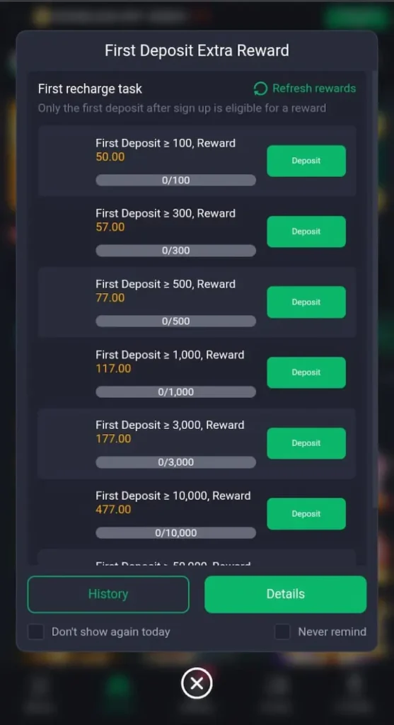 hq177 deposit rewards