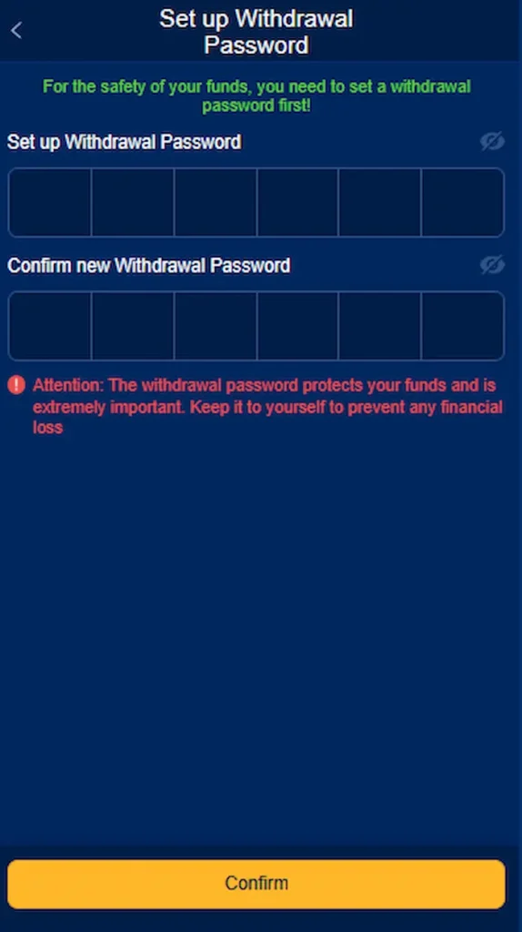 at77 withdrawal password