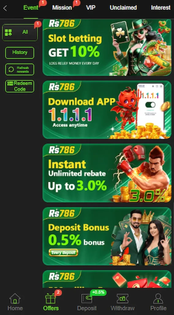 rs786 game promotions