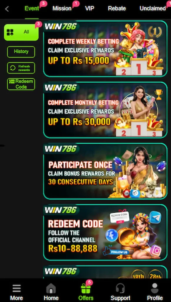 win786 game offers